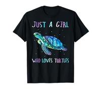 Turtle Watercolor Sea Ocean Just A Girl Who Loves Turtles Maglietta