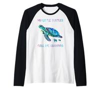 Turtle Watercolor Sea Ocean My Turtles Call Me Grandpa Maglia con Maniche Raglan