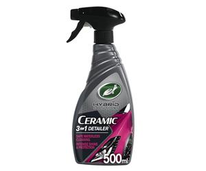Turtle Wax Hybrid Solutions Ceramic 3-in-1 Detergente per Auto, lavaggio senza acqua, protezione duratura con cera idrofobica e alta brillantezza, sicuro su vernice, vetri, rifiniture e cerchi, 500 ml