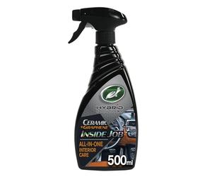Turtle Wax Hybrid Solutions Inside Job, Detergente e Protettivo Ceramico Multiuso per Interni Auto, 500 ml, pulisce, deodoriza e protegge sedili in pelle, vinile, gomma e plastica, profumo fresco.