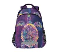 Turtle - Zaino colorato con mandala per bambini, per la scuola, per studenti, per ragazzi e ragazze, stile casual, Mandala colorato tartaruga, Taglia unica