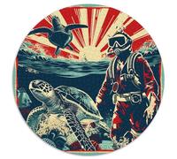 TurtleJigsaw Puzzle 1000 Pieces for Adults Round Retro And ArtCreative Challenge Toys Gift1000pcs (67.5x67.5cm)