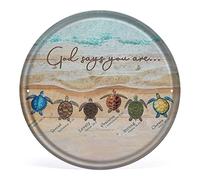 Turtles God Says You are Unique Special Lovely Precious Strong Chosen, cartello con versi della Bibbia, arte da parete in latta da parete, decorazione da parete, regalo per mamma, papà, 30,5 x 30,5 cm