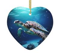 Turtles on Parade Ornamenti in ceramica a forma di cuore per la decorazione della parete della casa, feste in giardino e decorazioni per albero di Natale.