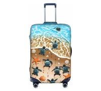 Turtles On The Beach - Copertura protettiva per trolley e valigie, antigraffio, 45,7 - 81,7 cm, adatta per viaggi, viaggi di lavoro, bianco, L
