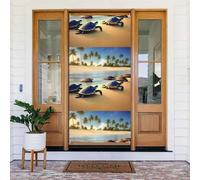 Turtles on the beach Door Cover Decorato Banner. Banner stampato per porta, da appendere alla parete per feste