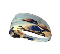 Turtles On The Beach - Fascia elastica per capelli, unisex, assorbe l'umidità ed elimina il sudore in eccesso, adatta per sport come calcio, corsa, yoga, ecc.