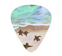 Turtles On The Beach - Plettri per chitarra, 12 pezzi, leggeri, spessore 0,46 mm/0,71 mm/0,96 mm, per chitarra acustica, chitarra elettrica, ukulele, basso