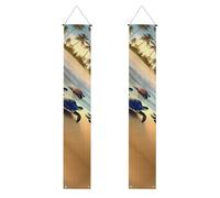 Turtles on the beach Stampa Welcome Hanging Banner, bandiere verticali Party Portico Sign, per interni ed esterni, 180 x 30 cm