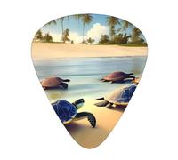 Turtles On The Beachguitar Plettro Set di 12 pezzi, 3 spessori con custodia per basso, chitarra elettrica e altro ancora.