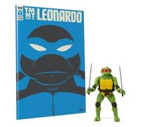 Action Figure con Fumetto TMNT BST AXN Ninja Turtles Tartarughe Ninja Leonardo