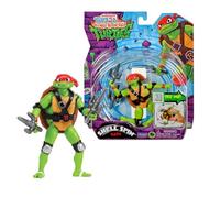 TURTLES - Raffaello Tartarughe Ninja 12 cm, Action Figure Collezionabile, Personaggio Articolato E Accessoriato Con Movimento Rotatorio Del Guscio, Dai 4 Anni