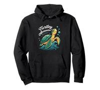 Turtley Awesome Cute Sea Turtle Ocean Pun Felpa con Cappuccio