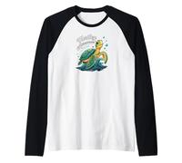 Turtley Awesome Cute Sea Turtle Ocean Pun Maglia con Maniche Raglan