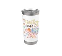 Turtley Over It Funny Sea Turtle Pun Sarcastic Saying Bicchiere termico in acciaio inox doppia parete