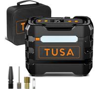 TUSA 12V DC Gonfiatore Pneumatici per Auto e Bici - Misuratore Digitale, Luce...