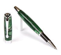 Tuscany Green & Black - Penna roller con corpo lucido marmorizzato