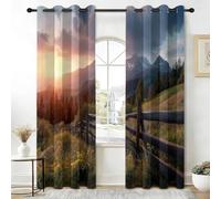 Tuscany Rustic Rolling Hills - Tende oscuranti, 225 x 140 cm, confezione da | Tende oscuranti con prato di fiori selvatici e montagne, tende oscuranti per soggiorno e camera da letto