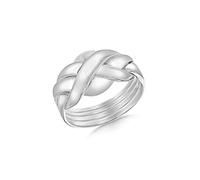 Tuscany Silver Anello in Argento Sterling a Quattro Bande Puzzle