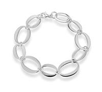 Tuscany Silver Bracciale con maglie ovali piatte in argento sterling da donna 19 cm