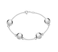 Tuscany Silver Bracciale con sfere da 8 mm e maglia box in argento sterling da donna 19 cm