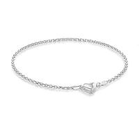 Tuscany Silver Bracciale da donna in argento sterling con catena popcorn magnetica a cuore da 6.4 mm 19cm/7.5"