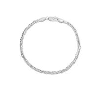 Tuscany Silver Bracciale da Donna in Argento Sterling con Catena Snake Twist e Sfere da 19 cm/7.5"
