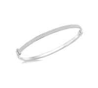 Tuscany Silver Bracciale da Donna in Argento Sterling con Glitter Pattern Bangle - 4mm
