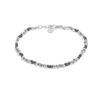 Tuscany Silver Bracciale da Donna in Argento Sterling con Perline Bianche e Nere da 19 cm/7.5"