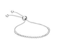 Tuscany Silver Bracciale da Donna in Argento Sterling con Perline Regolabile Slider - 10cm/4"-23cm/9" (Argento)