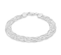 Tuscany Silver Bracciale da donna in argento sterling con sei trecce lavorate lucide e satinate