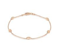 Tuscany Silver Bracciale da donna in argento sterling con sfere e catena Trace placcato oro rosa e taglio diamante 19cm/7.5"