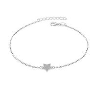 Tuscany Silver Bracciale da donna in argento sterling con stella in zirconi placcato rodio 19cm/7.5"