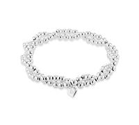 Tuscany Silver Bracciale da Donna in Argento Sterling con Twist Ball Elasticizzato da 4 mm di Lunghezza 19 cm/7.5"