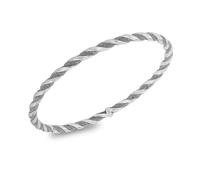 Tuscany Silver Bracciale da Donna in Argento Sterling con Twist Stardust Round da 4mm Bangle