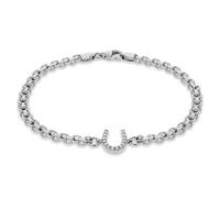 Tuscany Silver Bracciale da Donna in Argento Sterling Placcato Rodio con Zirconia Cubica a Forma di Zoccolo Bismarck