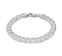 Tuscany Silver Bracciale in Argento Sterling Curb da 8 mm da Uomo di Lunghezza 20 cm/8"