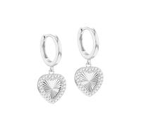 Tuscany Silver Cerchi donna in argento sterling rodiato con cuore arcobaleno e CZ da 1 mm