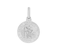Tuscany Silver Ciondolo rotondo da donna in argento Sterling da 12 mm con San Cristoforo, catena non inclusa