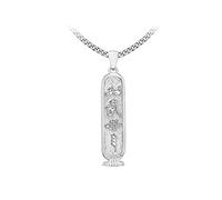 Tuscany Silver Collana con ciondolo 'Love' cartouche in argento sterling su catena curb - 51 cm/20 pollici, per donna