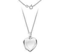 Tuscany Silver Collana con ciondolo medaglione a cuore su catena grumetta in argento sterling da donna 46cm/18