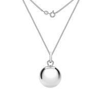 Tuscany Silver Collana con ciondolo sfera da 16 mm in argento sterling 925 su catena grumetta da 46 cm