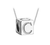 Tuscany Silver Collana con cubo-lettera in argento sterling per donna - Lettera C