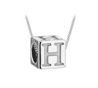 Tuscany Silver Collana con cubo-lettera in argento sterling per donna - Lettera H