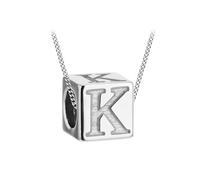 Tuscany Silver Collana con cubo-lettera in argento sterling per donna - Lettera K