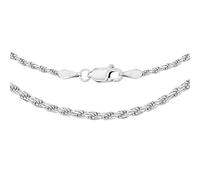 Tuscany Silver Collana da Donna in Argento Sterling con Catena Rope 1,8 mm a Taglio Diamante da 41 cm/16 Pollici