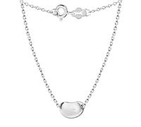 Tuscany Silver Collana da Donna in Argento Sterling con Ciondolo Chicco di Caffè su Catena Trace da 41 cm/16 Pollici