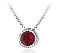 Tuscany Silver Collana da Donna in Argento Sterling con Cristallo Swarovski Rosso di Luglio da 46 cm/18 Pollici