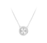 Tuscany Silver Collana donna in argento sterling rodiato, cerchio arcobaleno da 11 mm e CZ da 1 mm, regolabile, 40 cm/15,75"-45 cm/17,75"