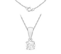 Tuscany Silver Collana in argento sterling da donna con 1 zircone trasparente 45cm/18